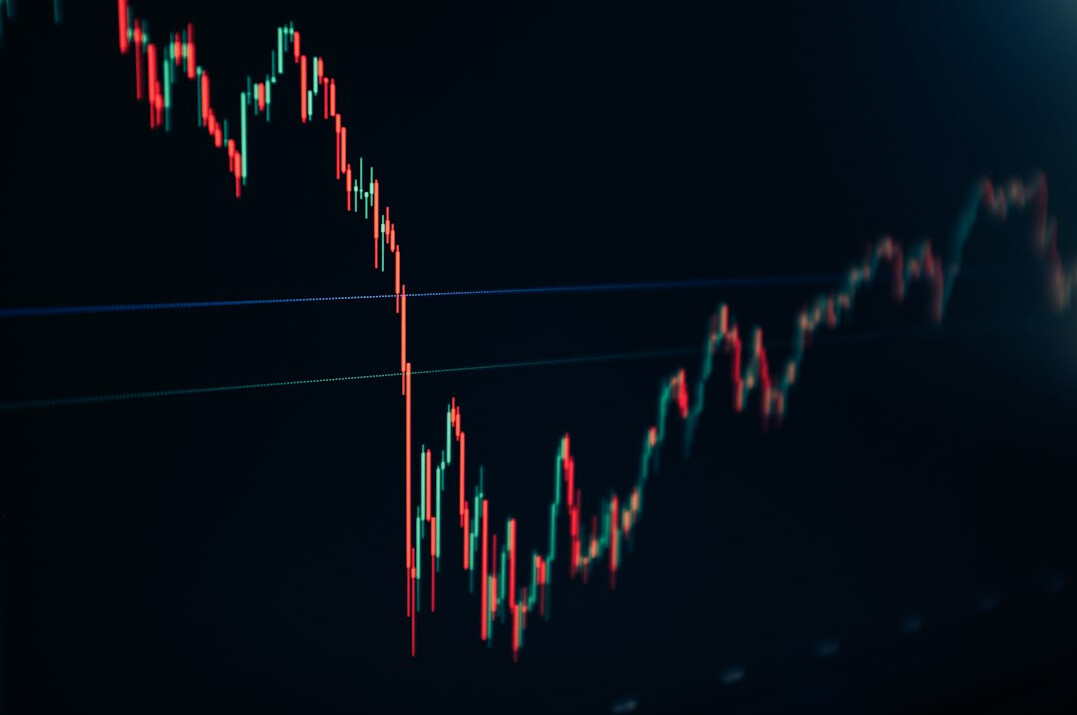 stock market chart on screen