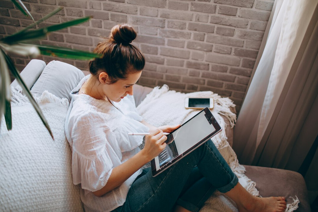 woman reviewing budget spreadsheet